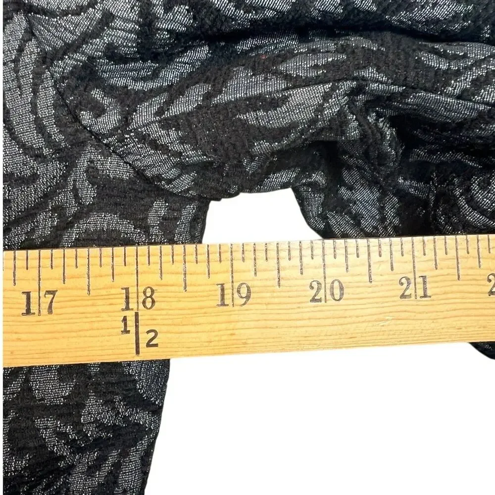 NWT Jones New York Y2K Black Gray Brocade Cropped Blazer Jacket - 10